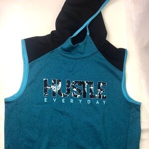 Old Navy Go Dry Active Boys French Terry Pullover Hooded Armless Sweater Size 12